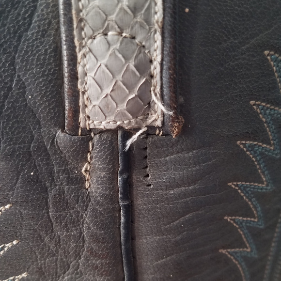 Vintage Blue Snakeskin Cowboy Boots - Picture 5 of 7